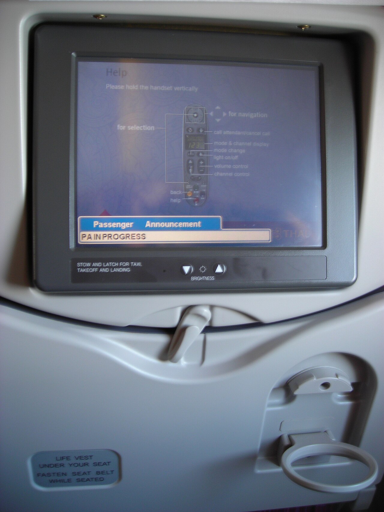 Built-in aircraft seatback entertainment screen
